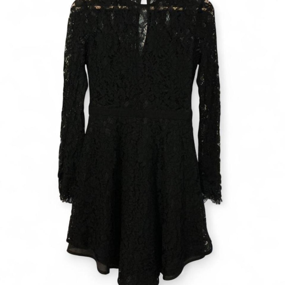 DO+BE Lace Mini Dress Womens Medium Black Long Sleeve ‎ Excellent Condition